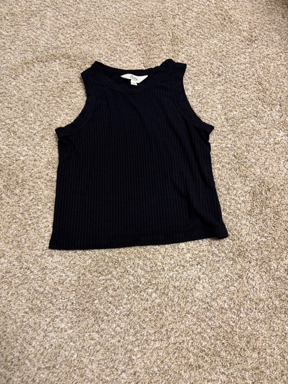 Ribbed Black Tank Top - Kids